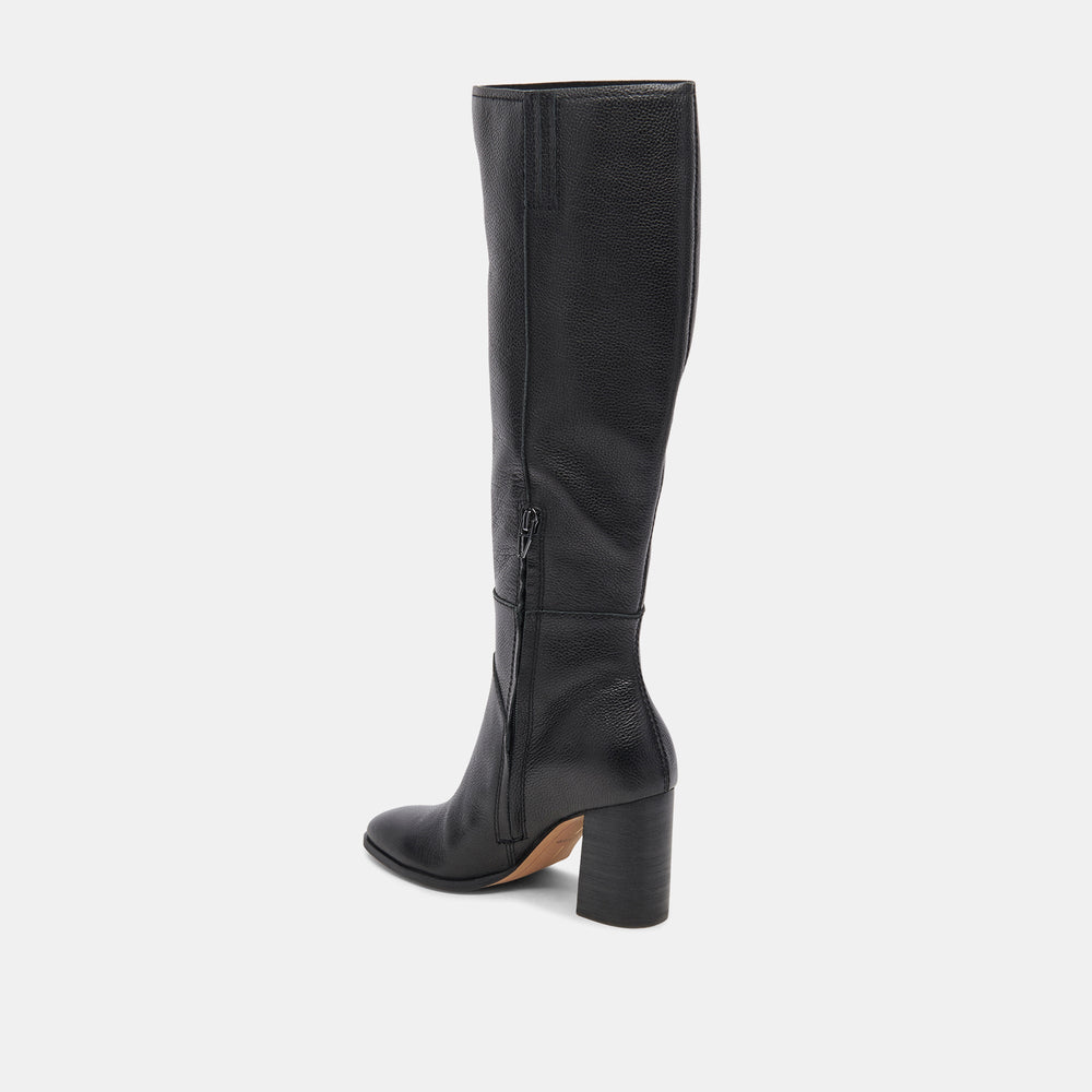 Fynn Boots Onyx Leather | Knee-High Onyx Leather Boots
 – Dolce Vita / Dolce Vita