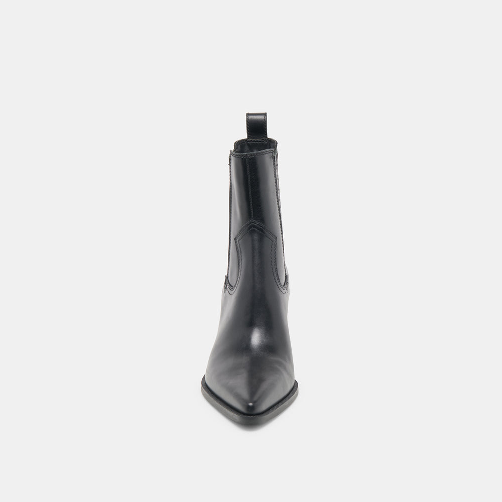 Slim Black Leather Booties / Dolce Vita