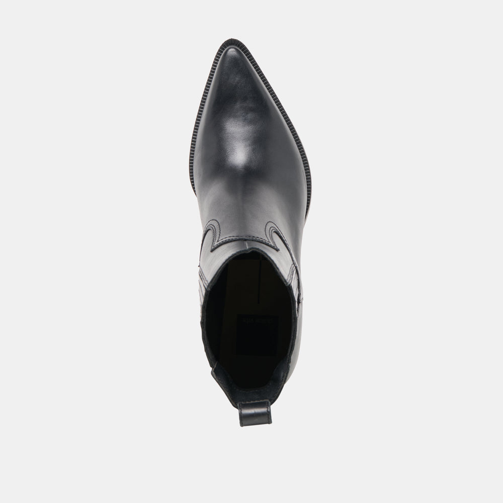 Slim Black Leather Booties / Dolce Vita