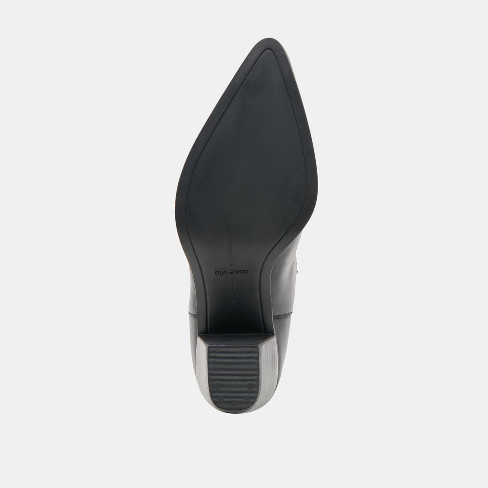 Slim Black Leather Booties / Dolce Vita