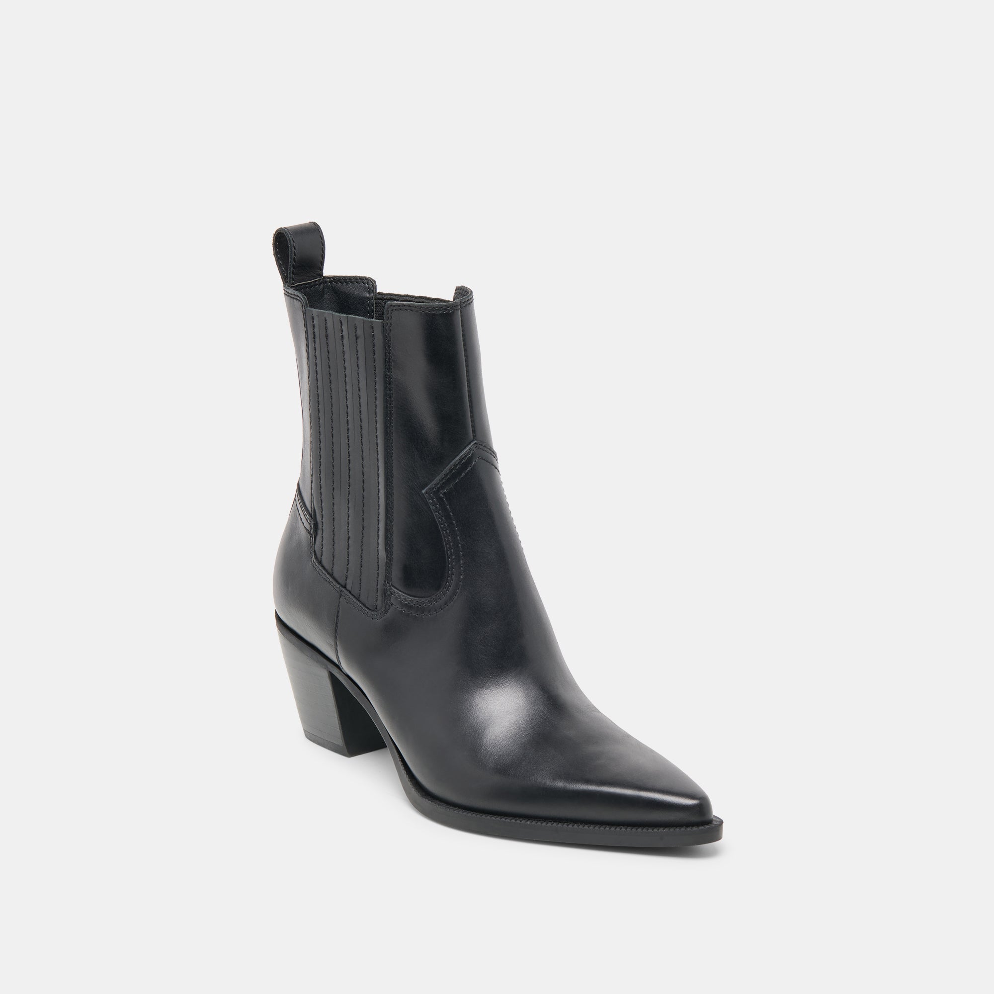 Slim Black Leather Booties / Dolce Vita