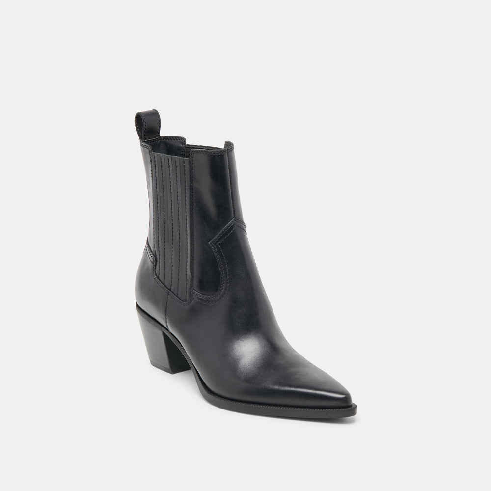 Slim Black Leather Booties / Dolce Vita