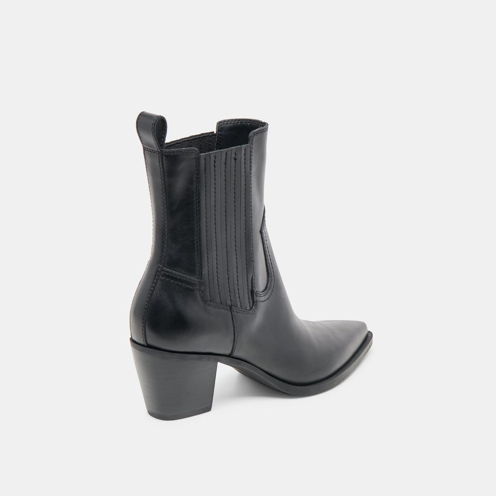 Slim Black Leather Booties / Dolce Vita