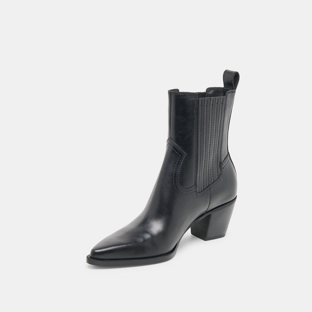 Slim Black Leather Booties / Dolce Vita