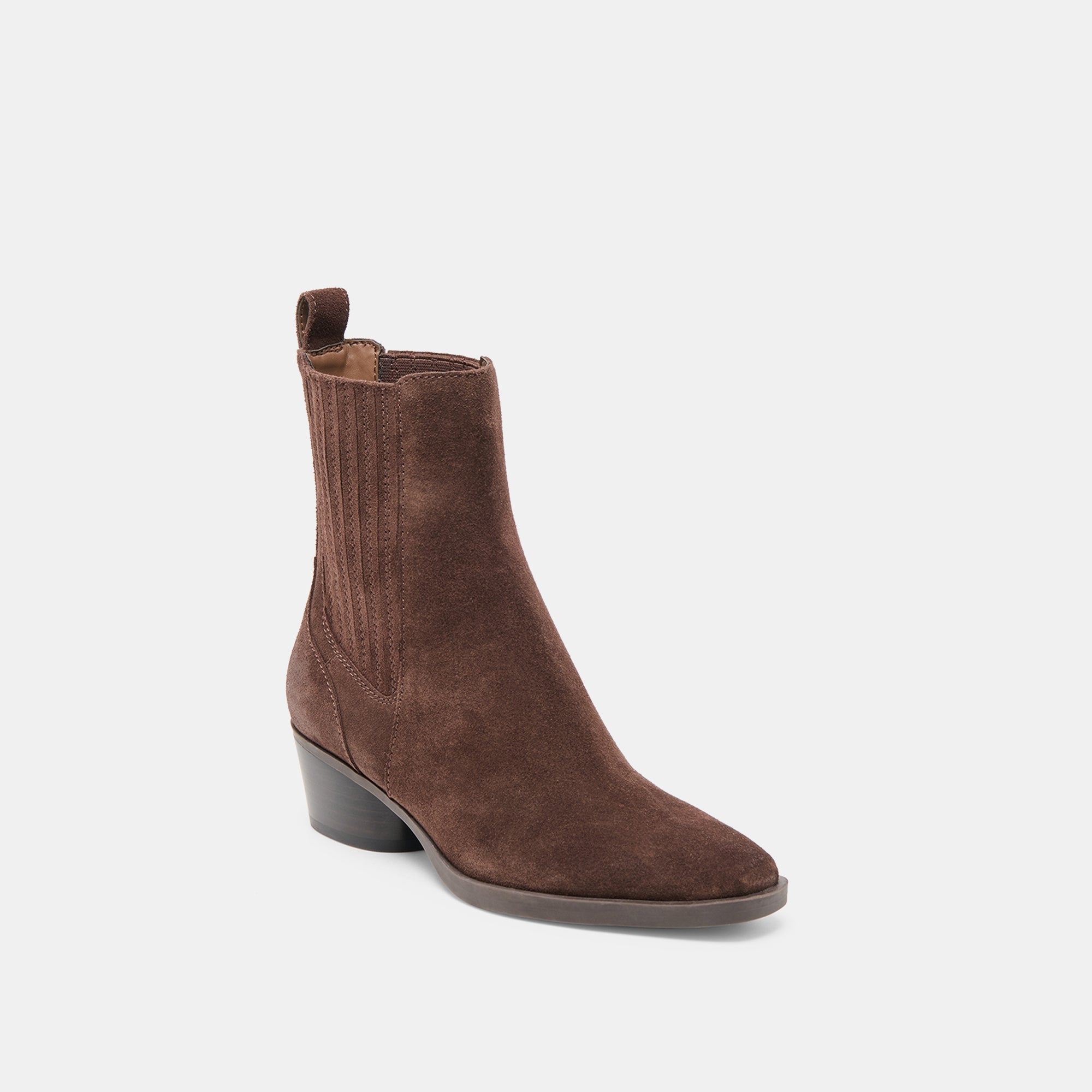 Faint H2O Waterproof Dk Brown Suede Booties / Dolce Vita
