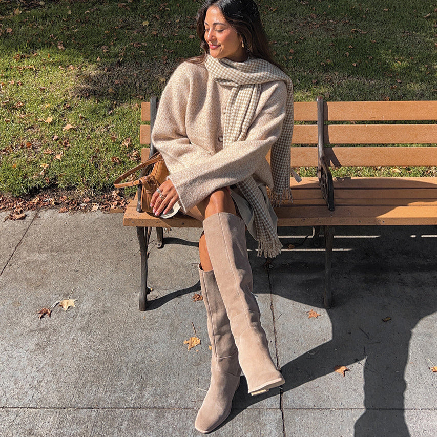 FYNN Boots Truffle Suede | Knee-High Truffle Suede Boots
 – Dolce Vita / Dolce Vita