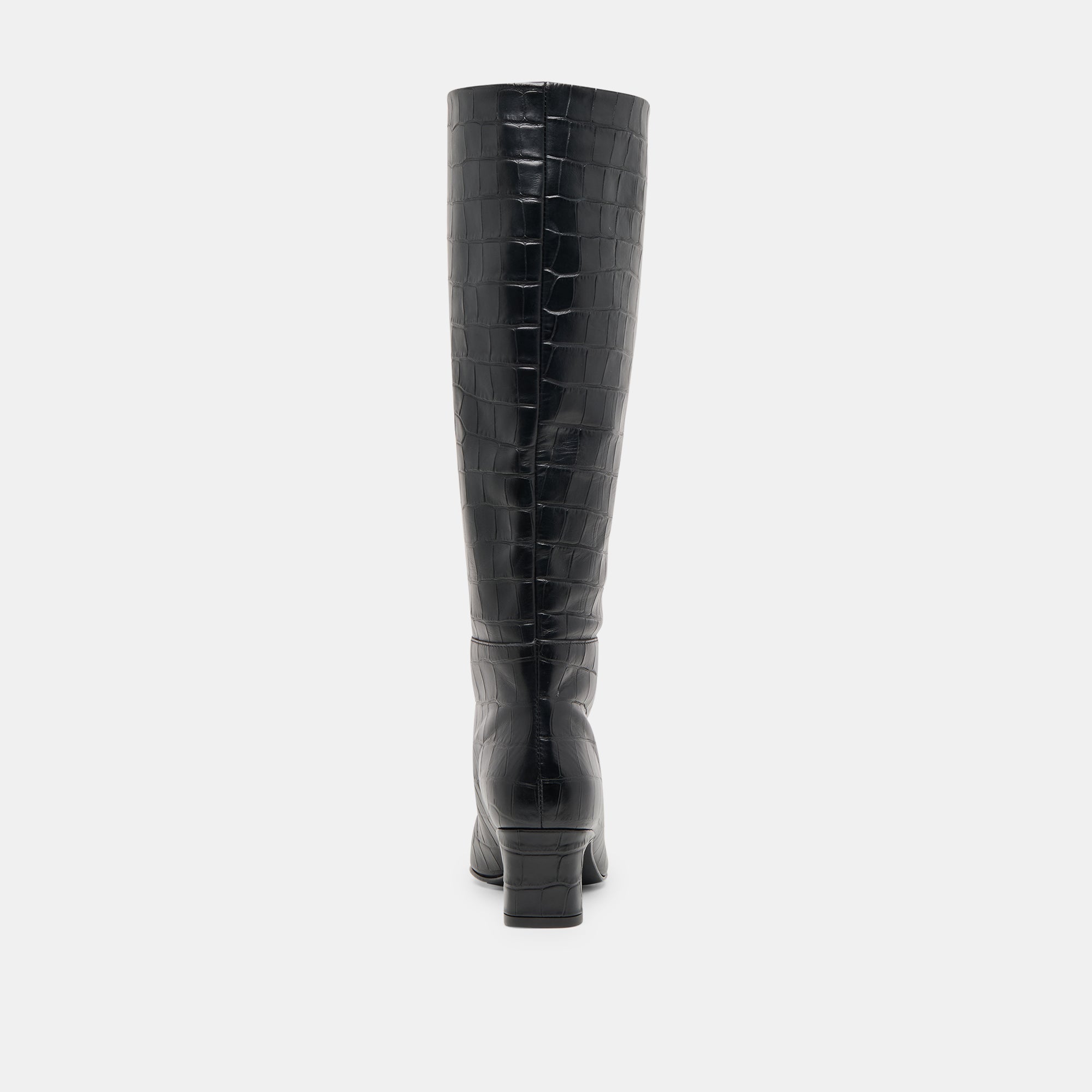 Trixi Noir Croco Embossed Leather Boots / Dolce Vita