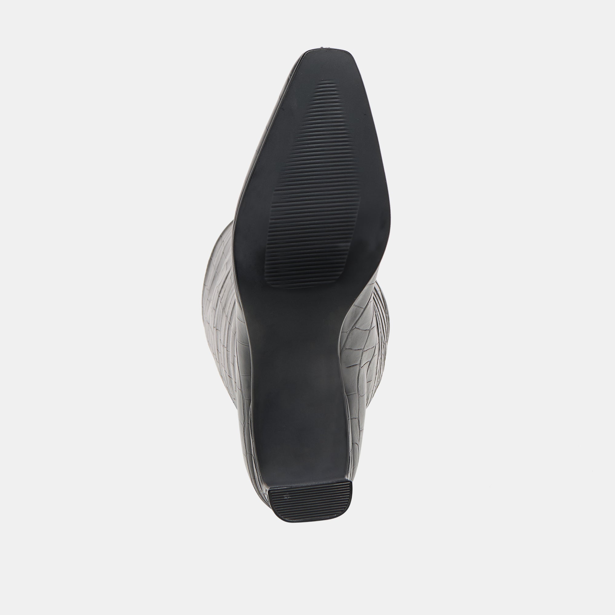 Trixi Noir Croco Embossed Leather Boots / Dolce Vita