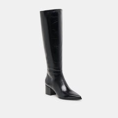Kirson Black Leather Wide Calf Boots / Dolce Vita