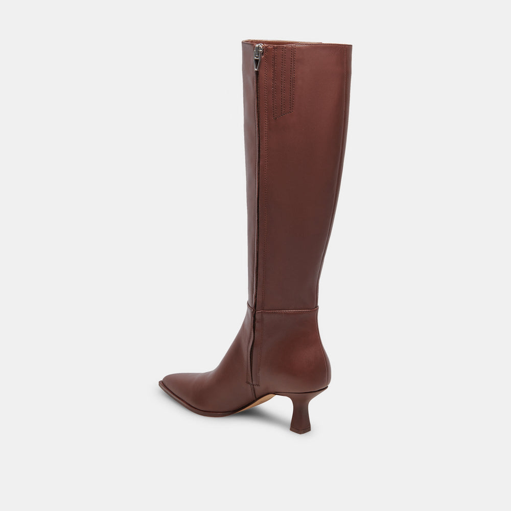 Auggie Wide Calf Boots | Chocolate Leather Boots by Dolce Vita / Dolce Vita