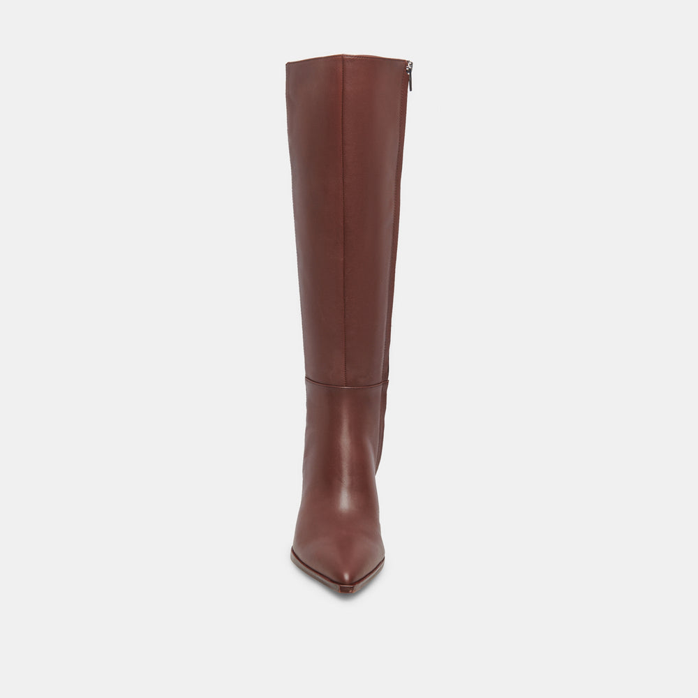 Auggie Extra Wide Calf Chocolate Boots | Leather Wide Calf Boots
 – Dolce Vita / Dolce Vita