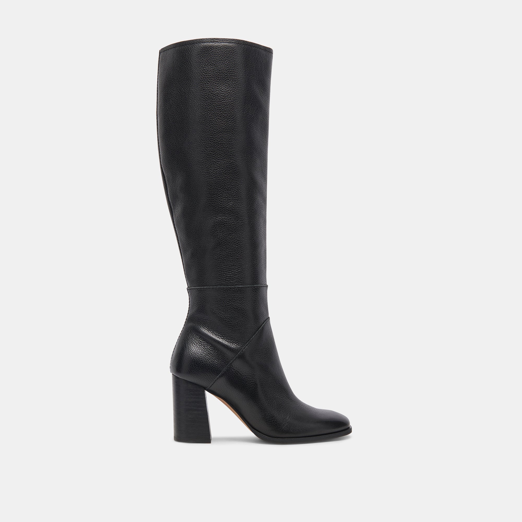 FYNN Wide Calf Boots Onyx Leather | Women's Onyx Knee-High Boots
 – Dolce Vita / Dolce Vita