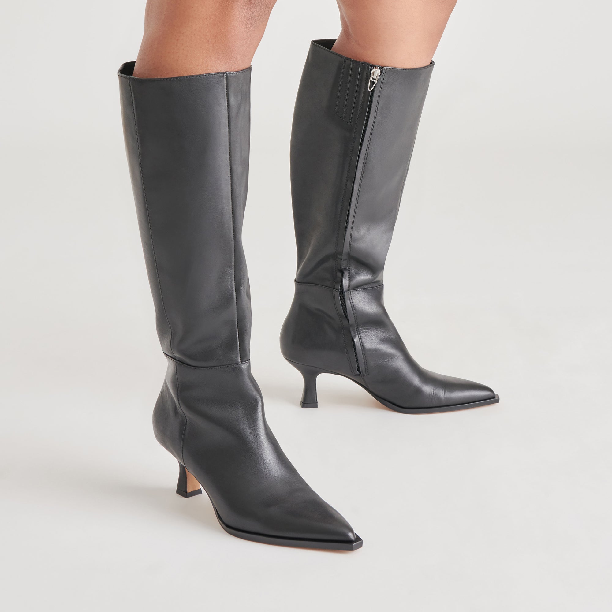 Auggie Wide Calf Boots | Black Leather Boots by Dolce Vita / Dolce Vita