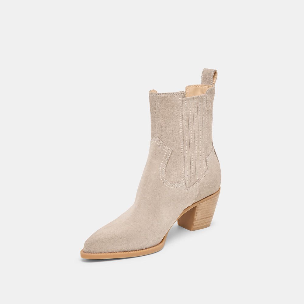Slim Taupe Suede Booties / Dolce Vita