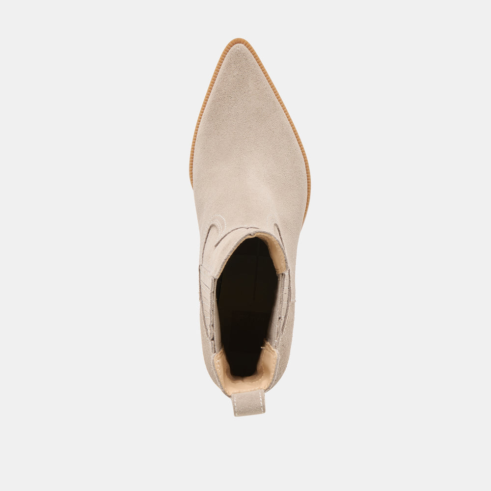 Slim Taupe Suede Booties / Dolce Vita