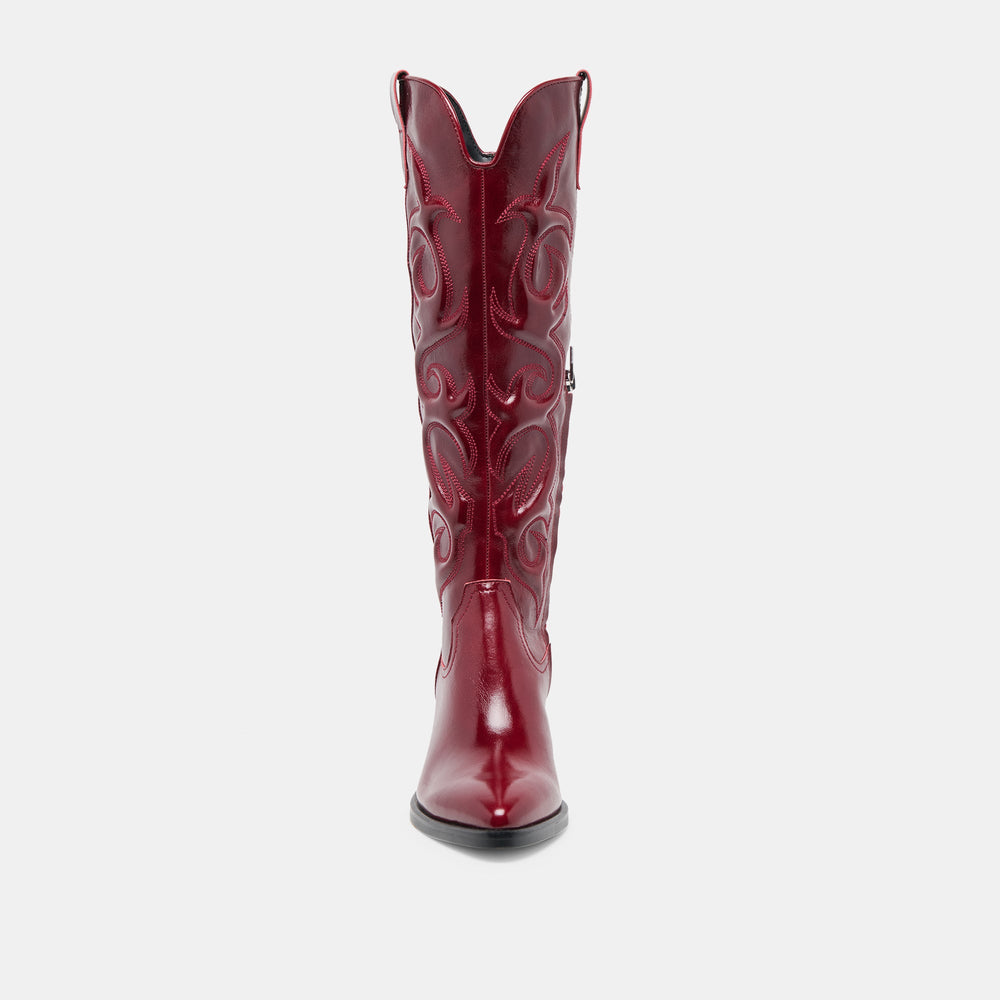 Mirla Oxblood Leather Boots / Dolce Vita
