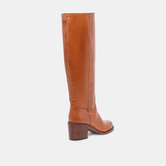 Lucyle Tan Leather Wide Calf Boots / Dolce Vita