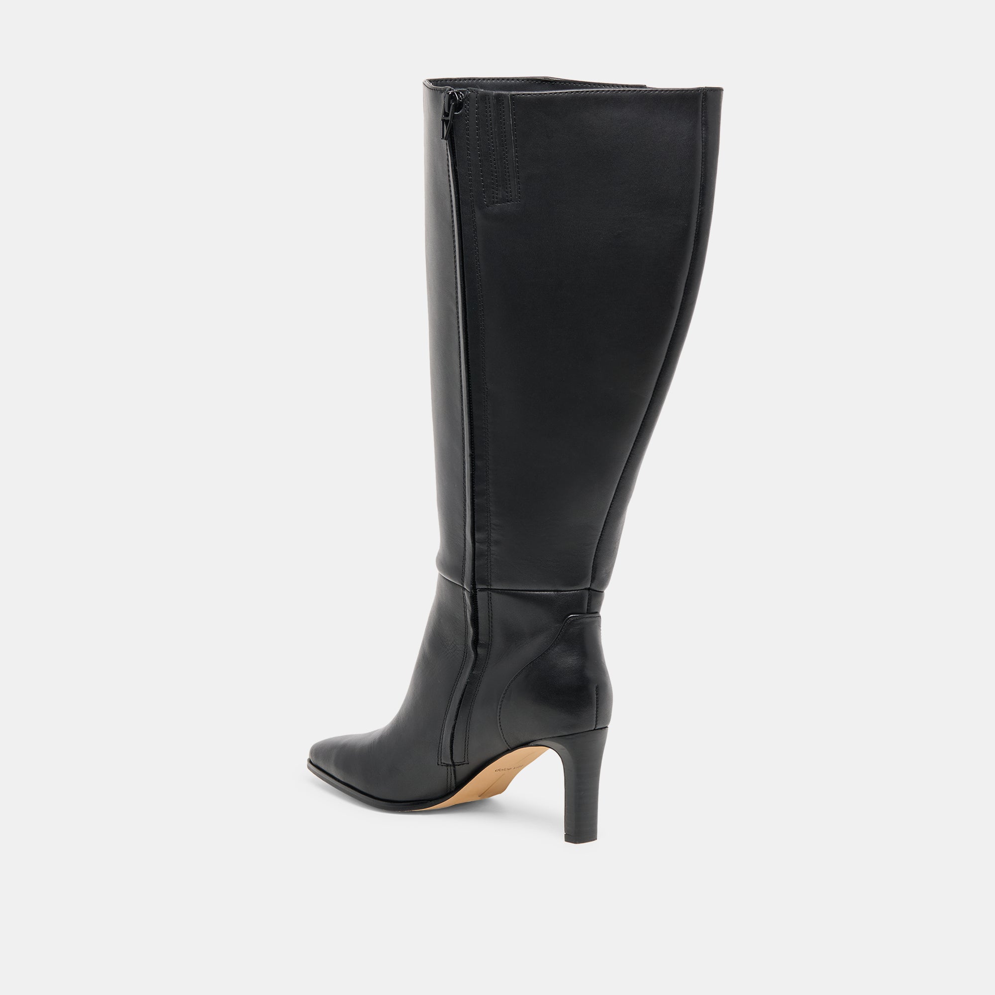 Emmi Black Leather Extra Wide Calf Boots / Dolce Vita
