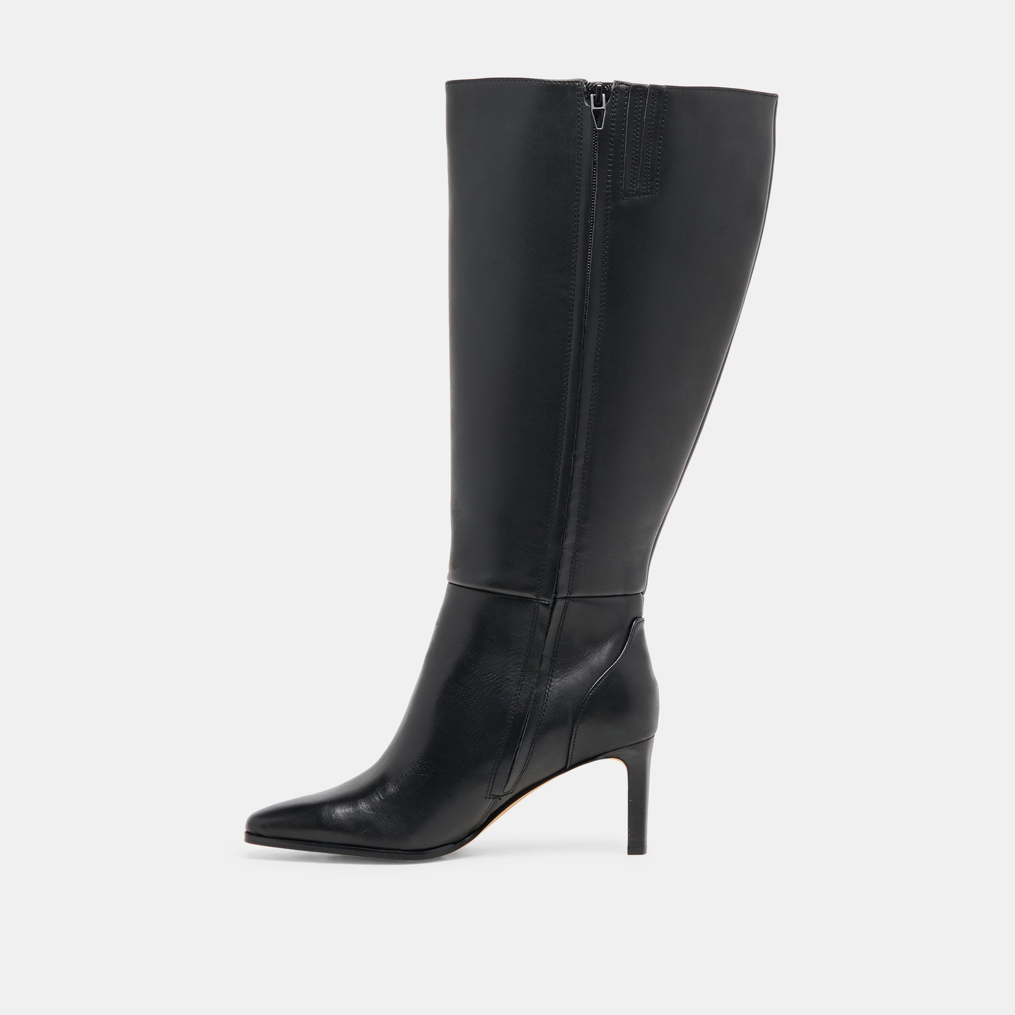 Emmi Black Leather Extra Wide Calf Boots / Dolce Vita