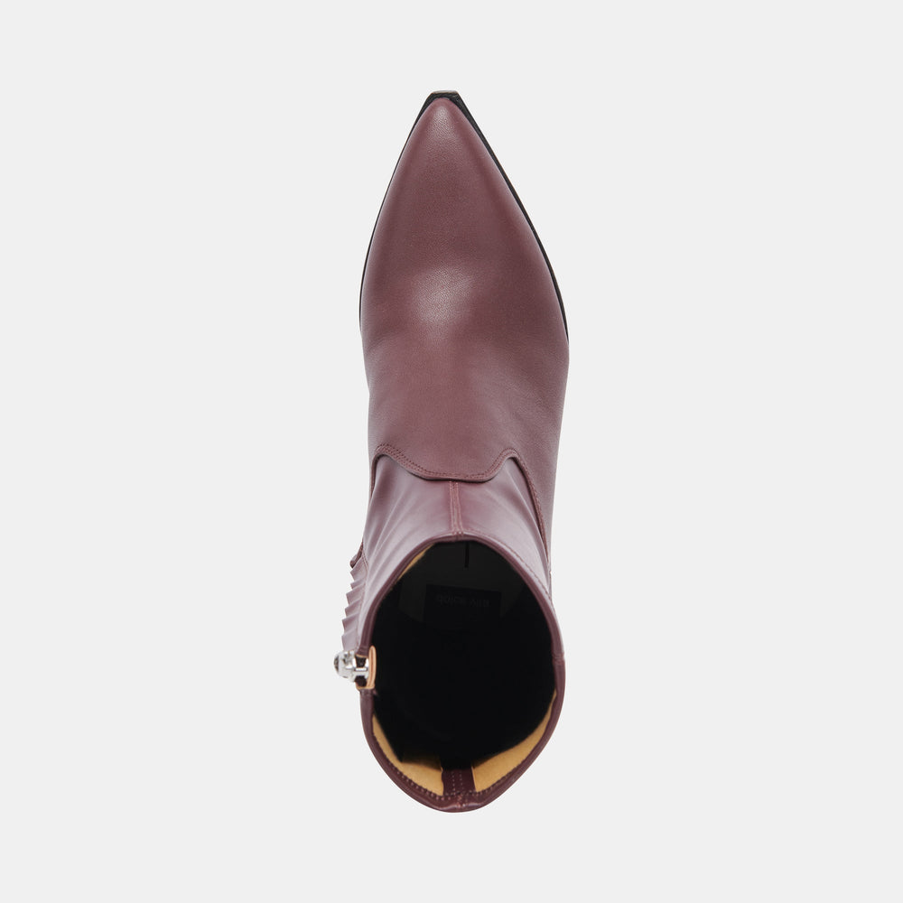 Arya Wine Leather Boots | Rich Leather Wine Boots with Skinny Heel
 – Dolce Vita / Dolce Vita