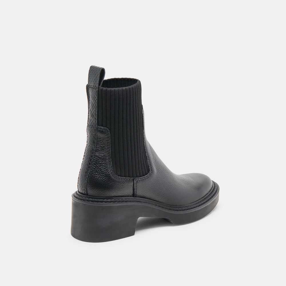 Hilora H2O Waterproof Black Leather Boots / Dolce Vita
