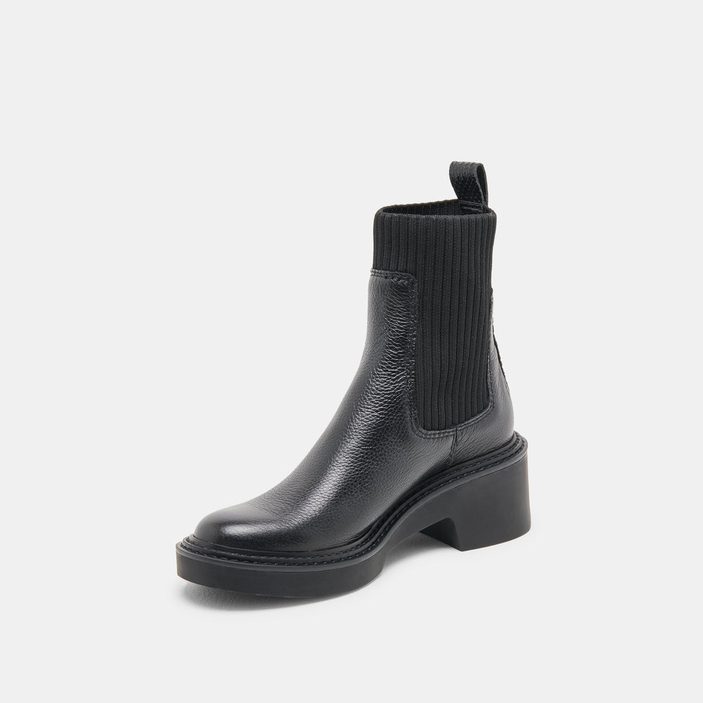 Hilora H2O Waterproof Black Leather Boots / Dolce Vita