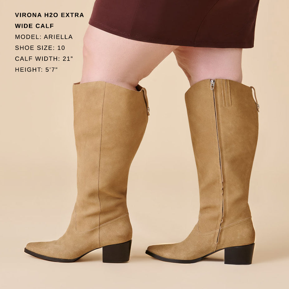 Virona H2O Waterproof Dk Taupe Suede Extra Wide Calf Boots / Dolce Vita