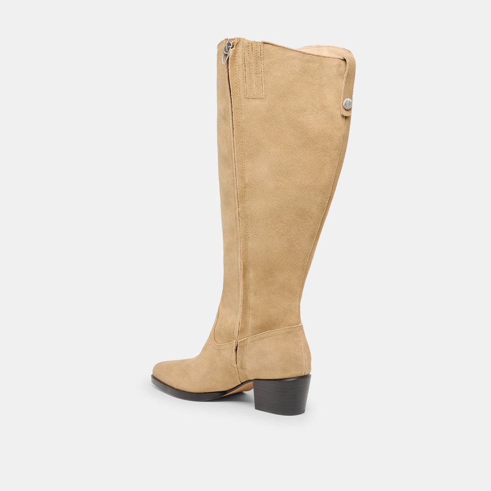 Virona H2O Waterproof Dk Taupe Suede Extra Wide Calf Boots / Dolce Vita
