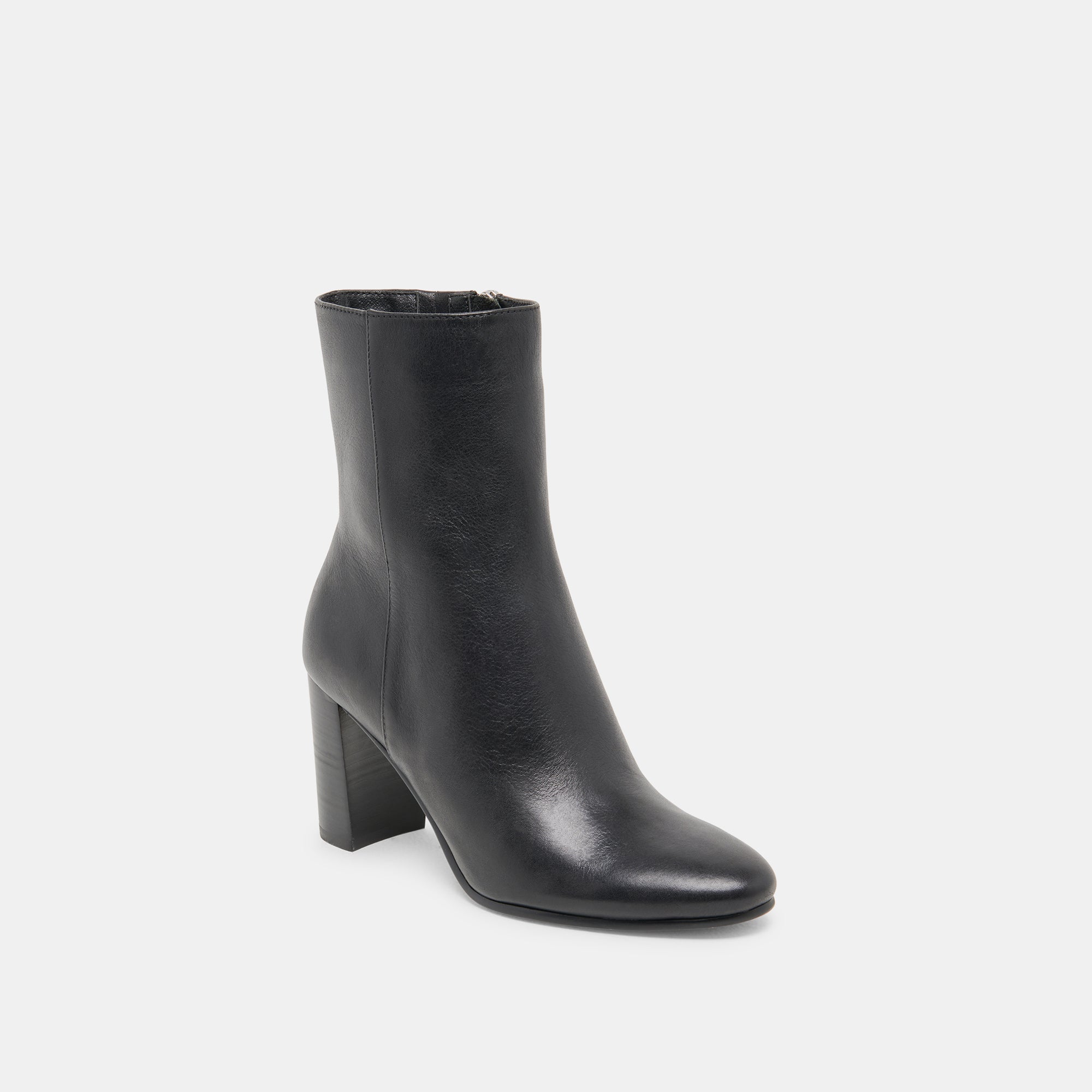 Suzy Wide Black Leather Booties / Dolce Vita