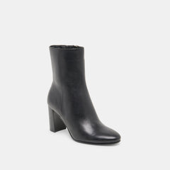 Suzy Wide Black Leather Booties / Dolce Vita