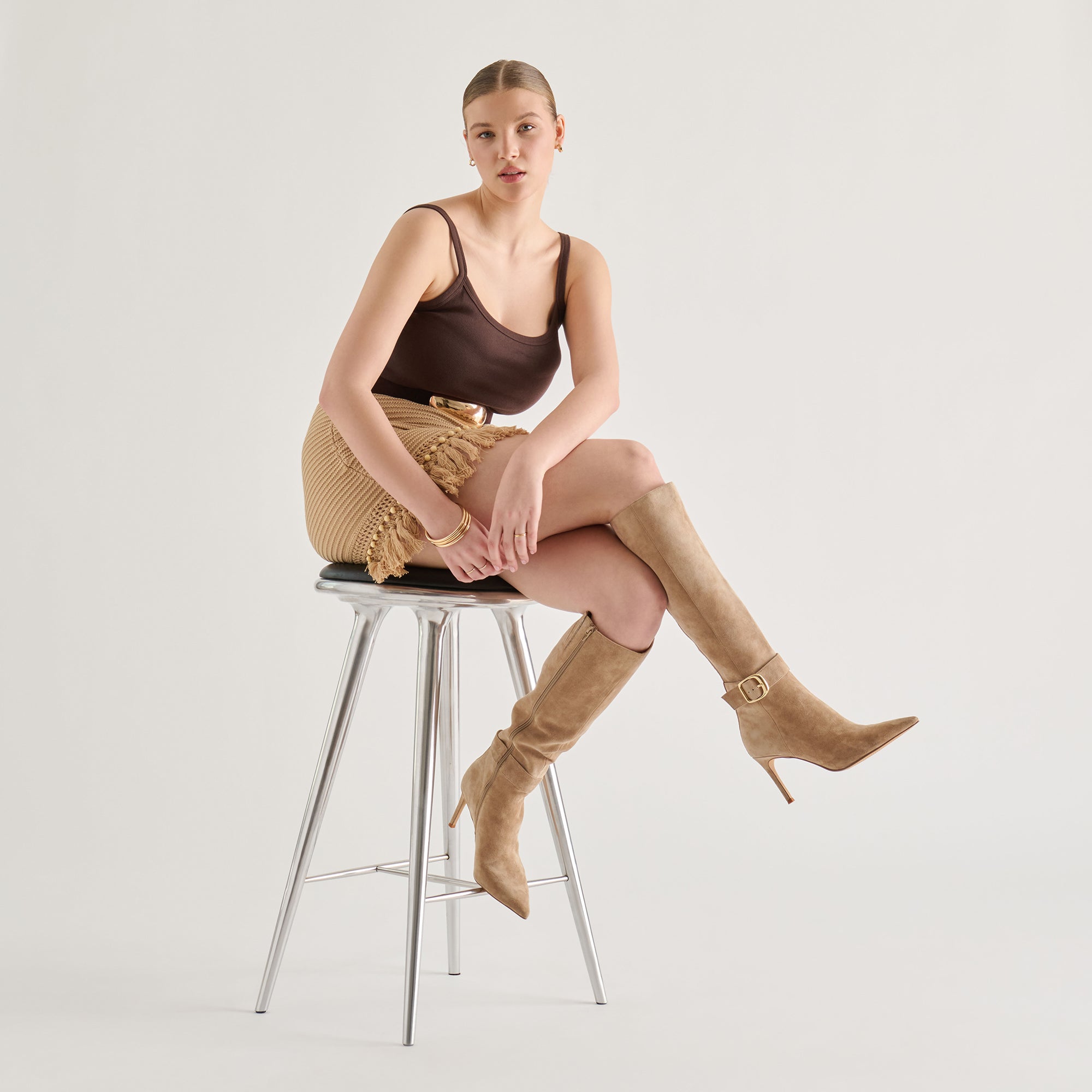 Kinzy Camel Suede Boots / Dolce Vita