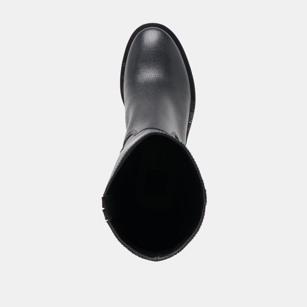 Kilian H2O Waterproof Black Leather Wide Calf Boots / Dolce Vita