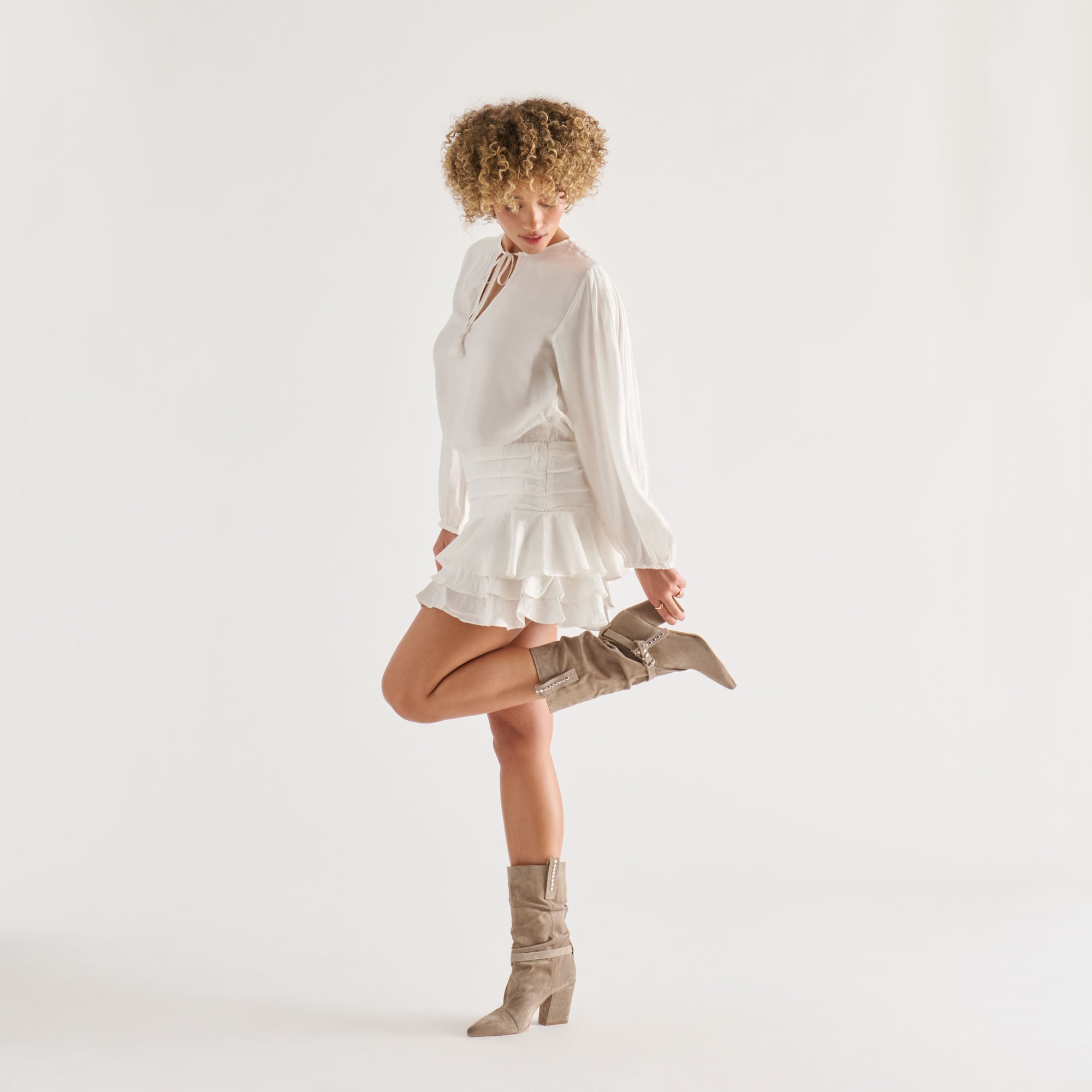 Morla Taupe Suede Boots / Dolce Vita