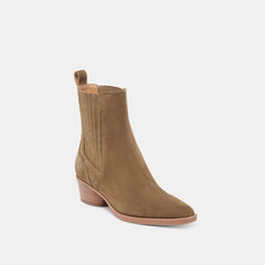 Faint H2O Waterproof Olive Suede Booties / Dolce Vita