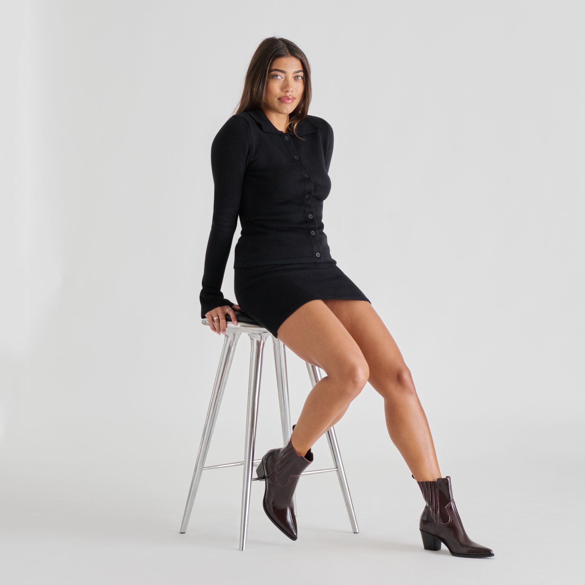 Slim Mulberry Crinkle Patent Booties / Dolce Vita