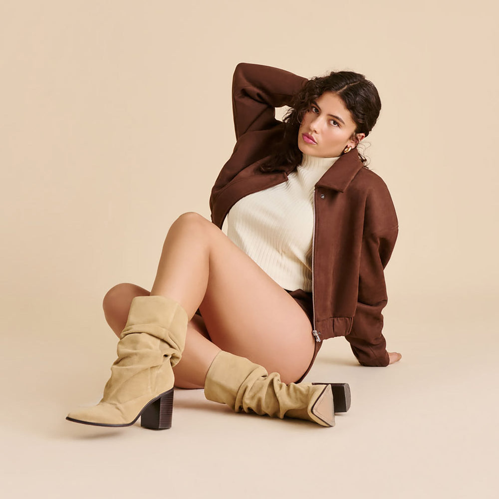 Talina Dk Taupe Suede Boots / Dolce Vita