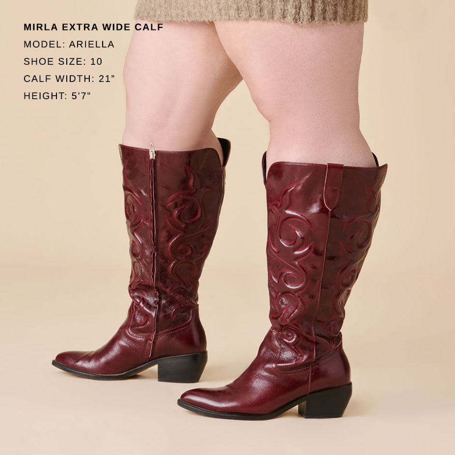 Mirla Oxblood Leather Extra Wide Calf Boots / Dolce Vita