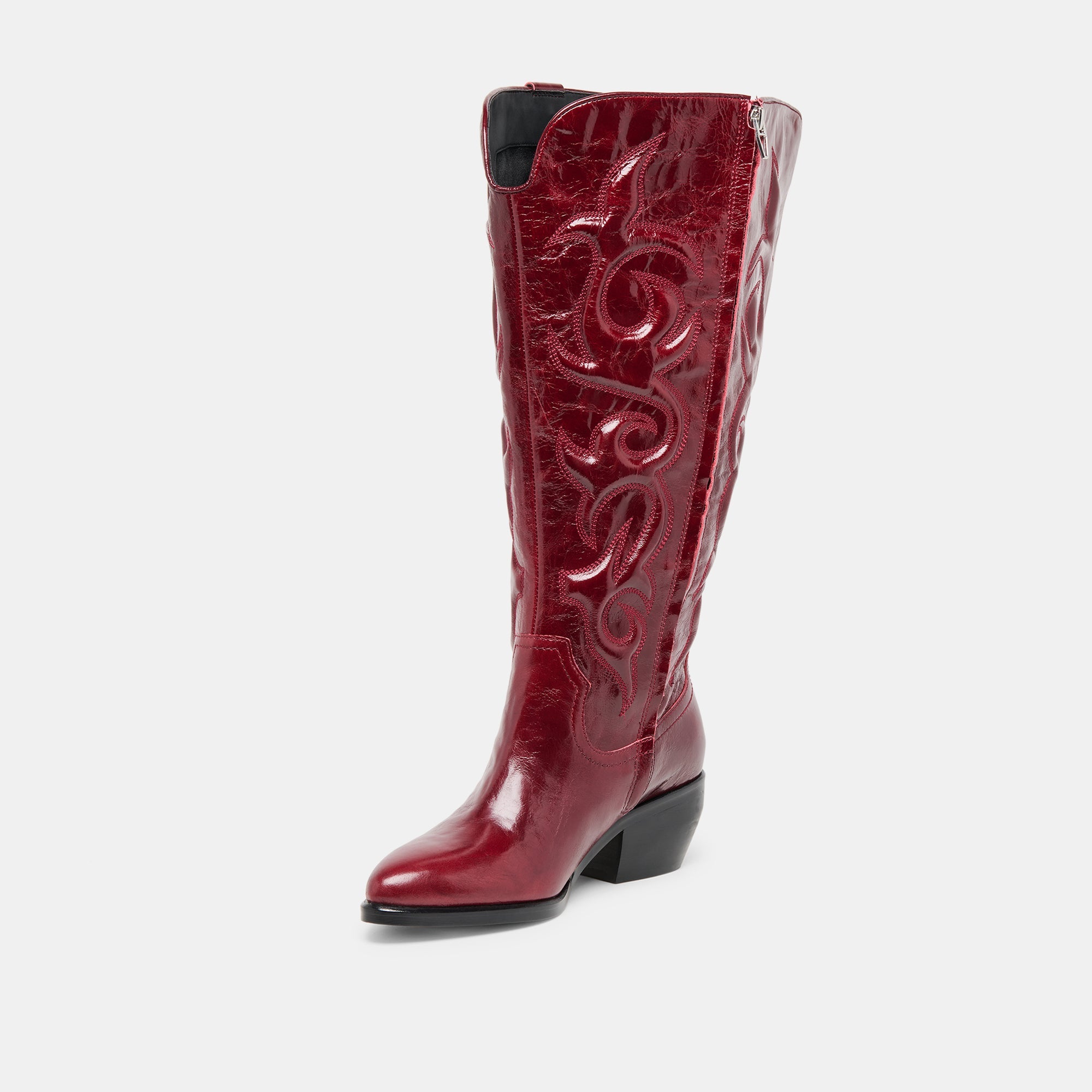Mirla Oxblood Leather Extra Wide Calf Boots / Dolce Vita