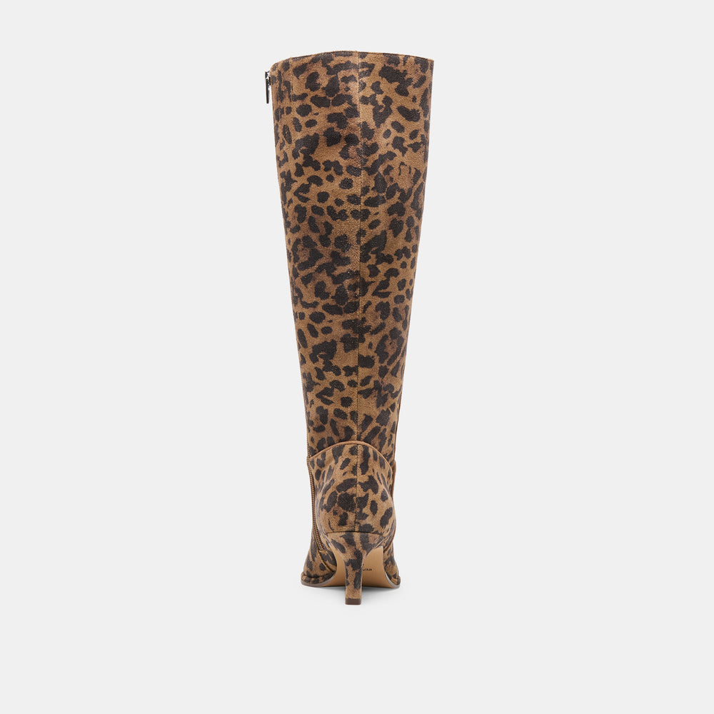 Aldy Brown Leopard Printed Suede Boots / Dolce Vita