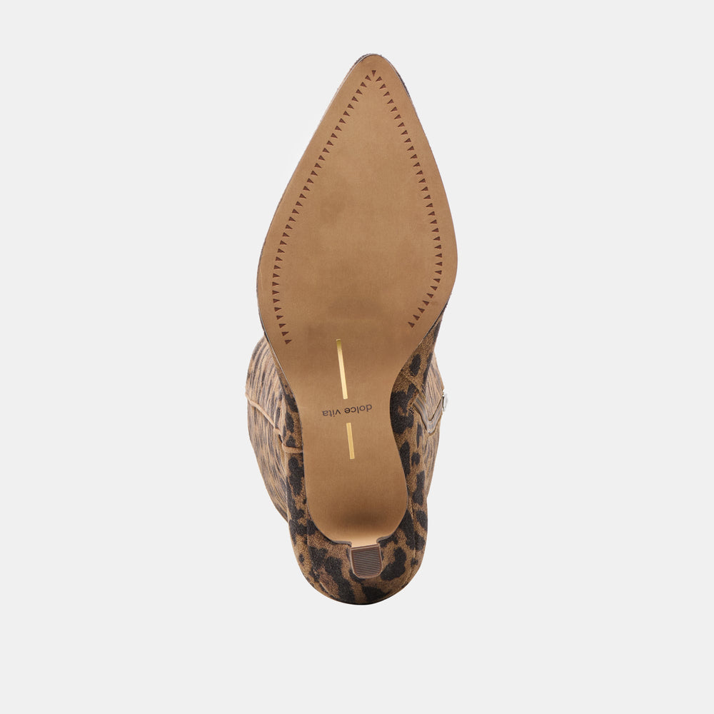 Aldy Brown Leopard Printed Suede Boots / Dolce Vita
