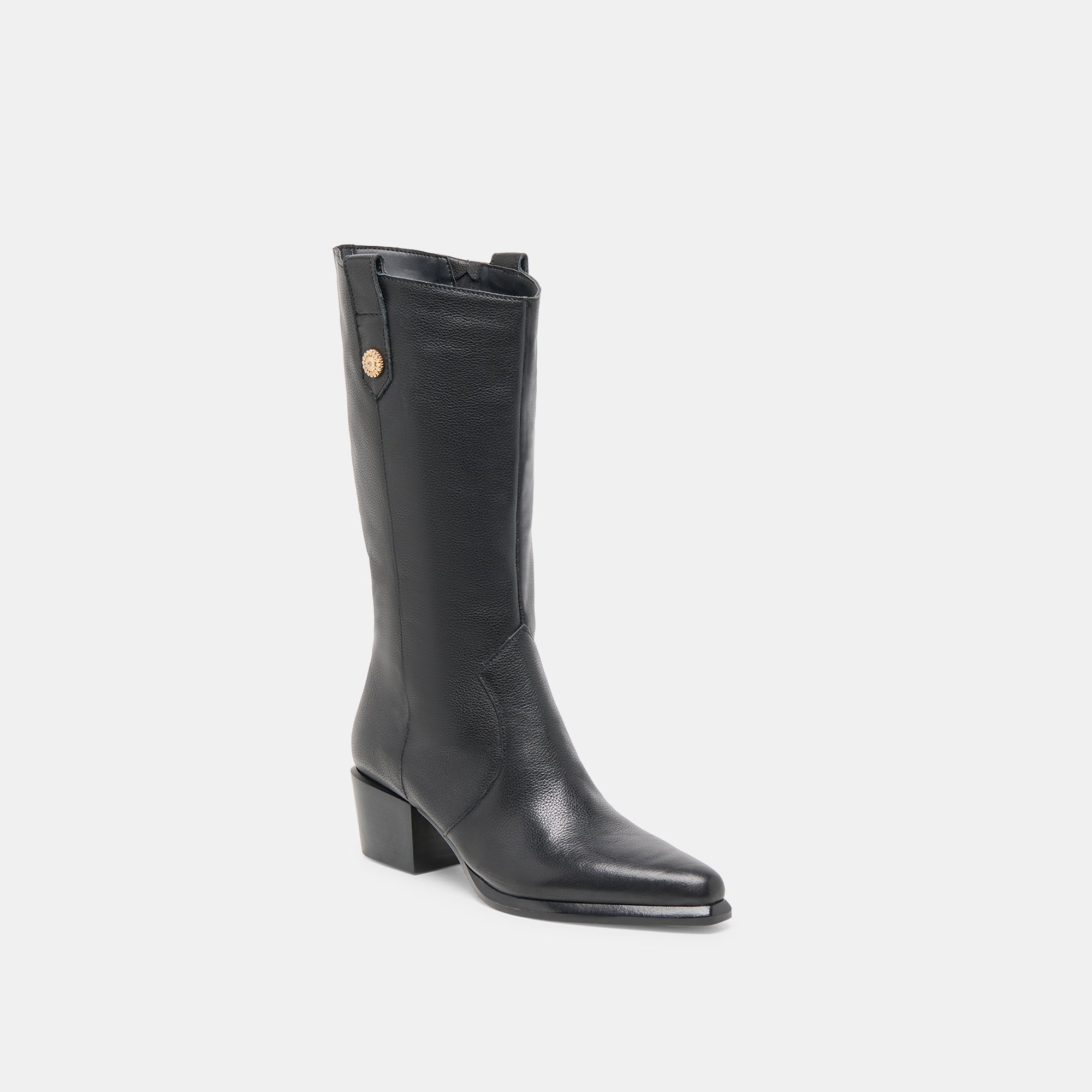 Vern Black Leather Wide Calf Boots / Dolce Vita