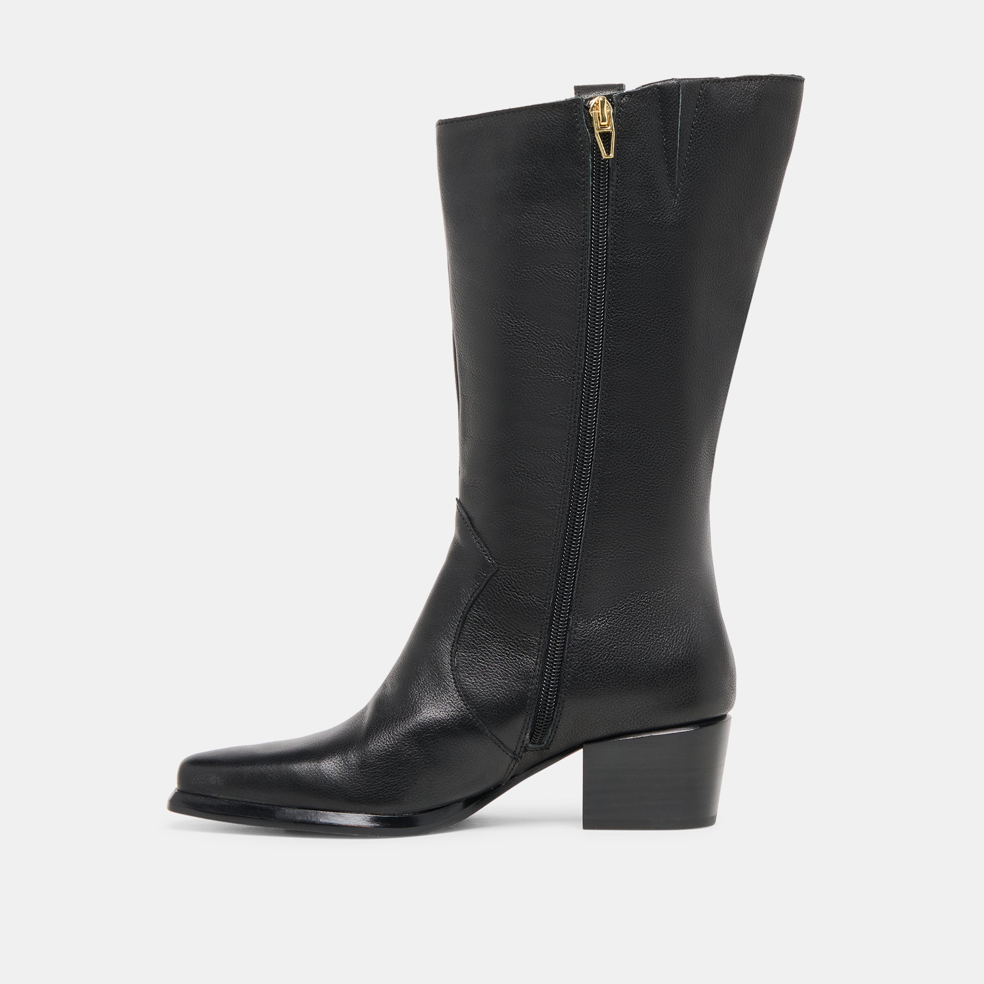 Vern Black Leather Wide Calf Boots / Dolce Vita