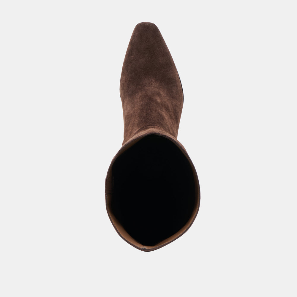 Emmi Dk Brown Suede Wide Calf Boots / Dolce Vita