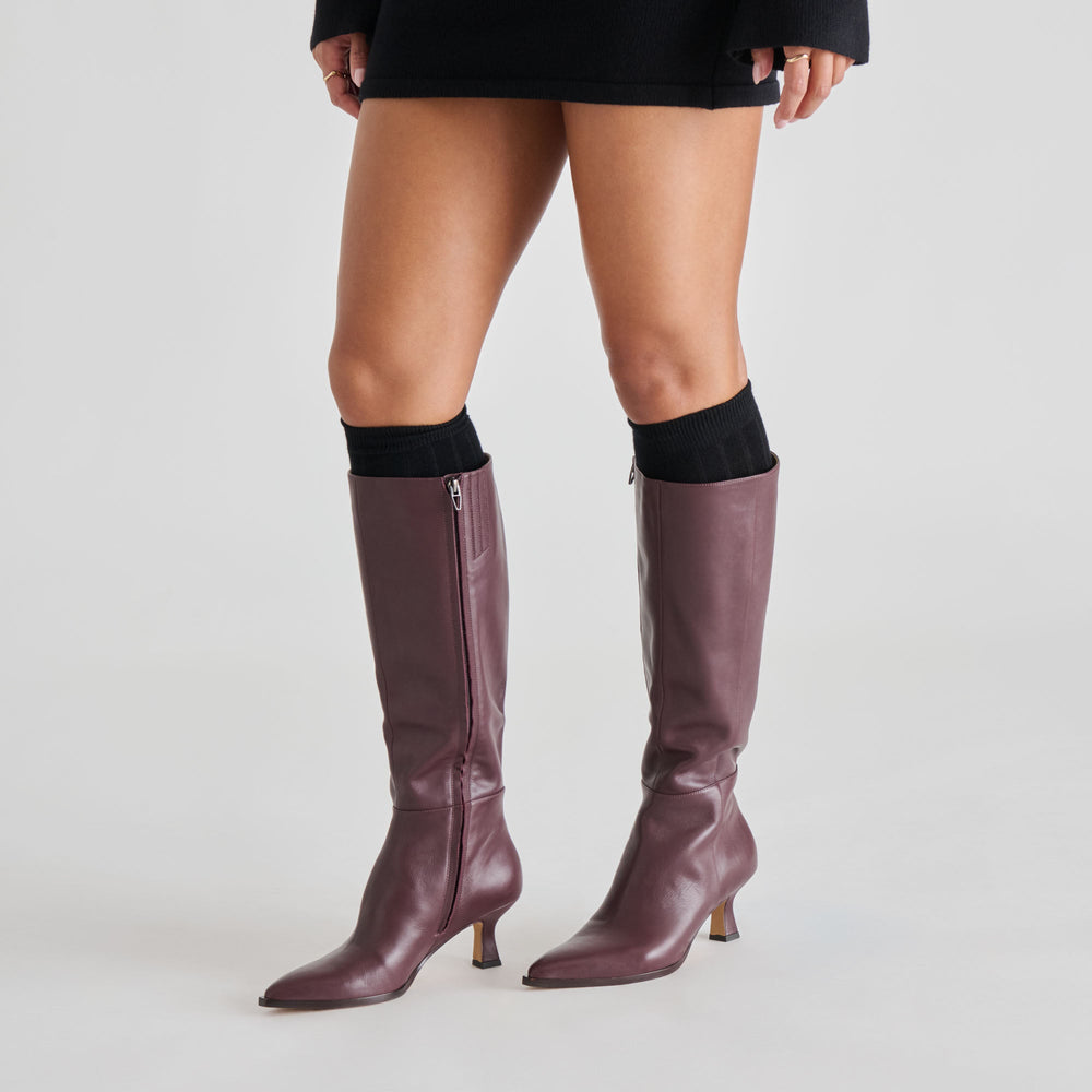 Auggie Wine Leather Boots / Dolce Vita