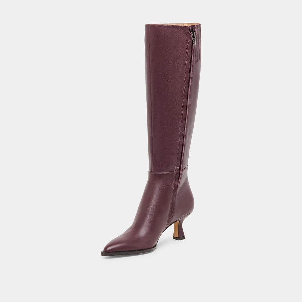 Auggie Wine Leather Boots / Dolce Vita