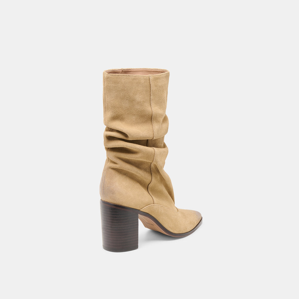 Talina Dk Taupe Suede Wide Calf Boots / Dolce Vita