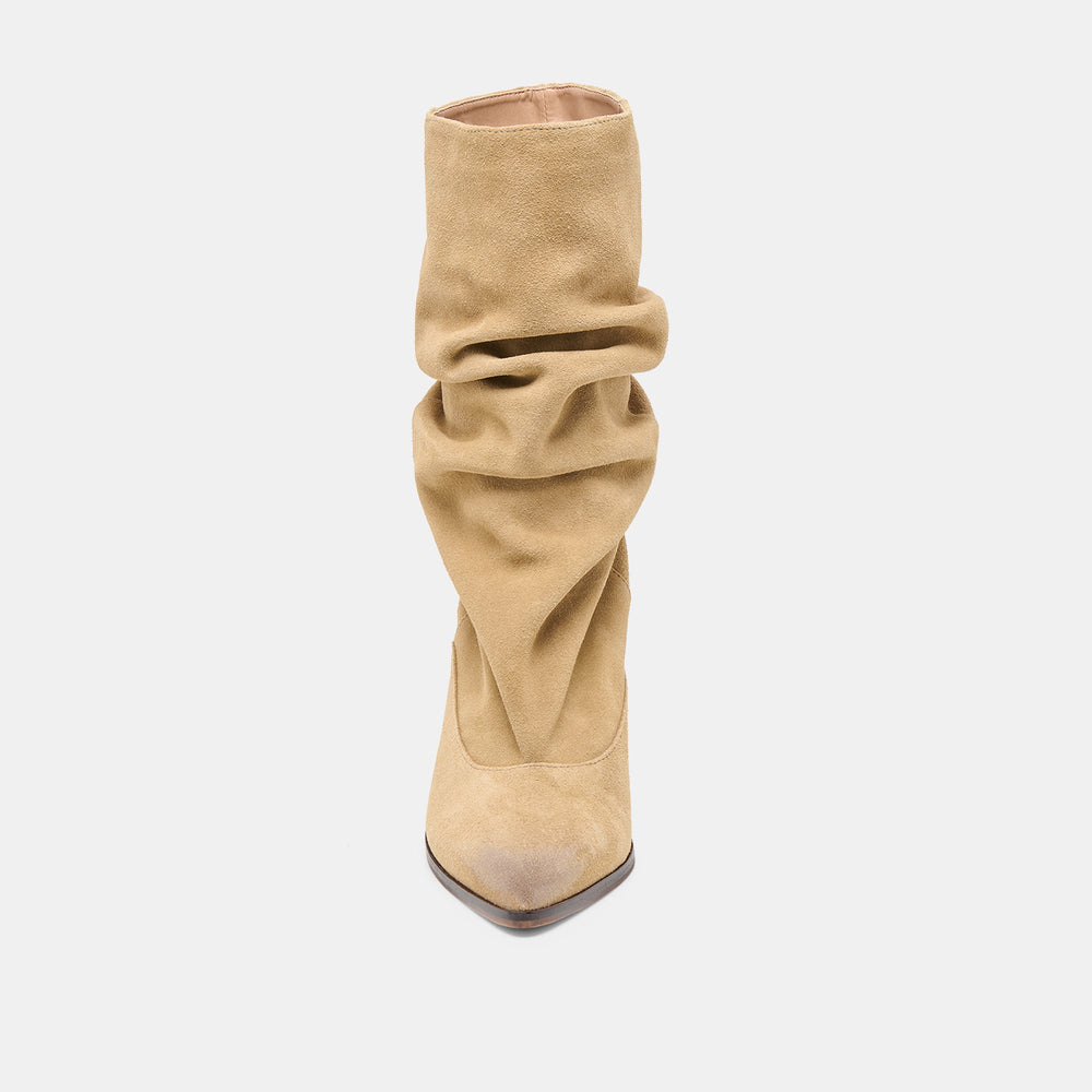 Talina Dk Taupe Suede Wide Calf Boots / Dolce Vita