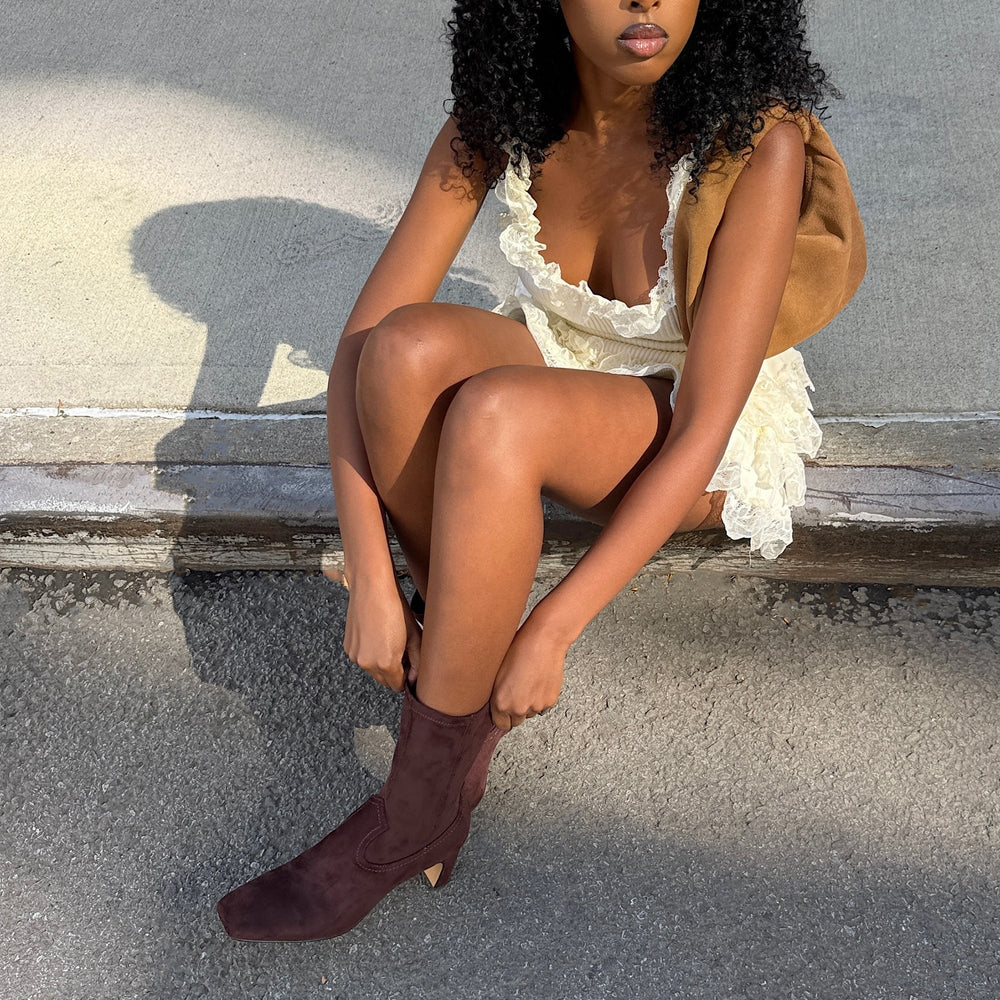 Roan Mahogany Stella Suede Boots / Dolce Vita