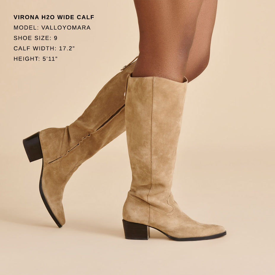 Virona H2O Waterproof Dk Taupe Suede Wide Calf Boots / Dolce Vita