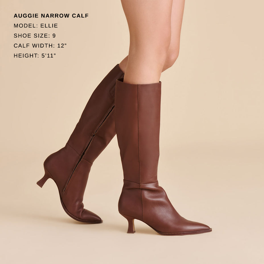 Auggie Chocolate Leather Narrow Calf Boots / Dolce Vita